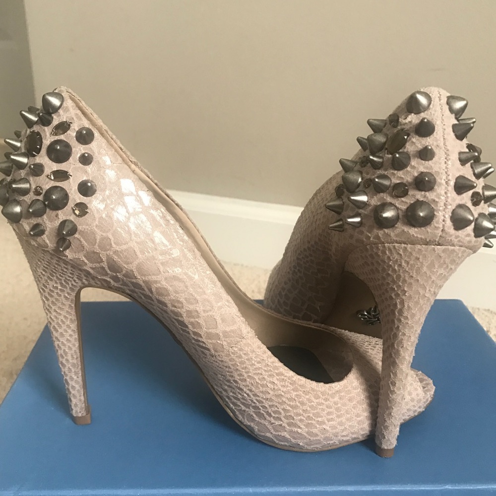 Vera Wang Spiked Open Toe Heels